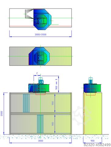 Сухой спрей стены Брызги стены Краска стены D&M TSWc 3x2 10.800 m³/h