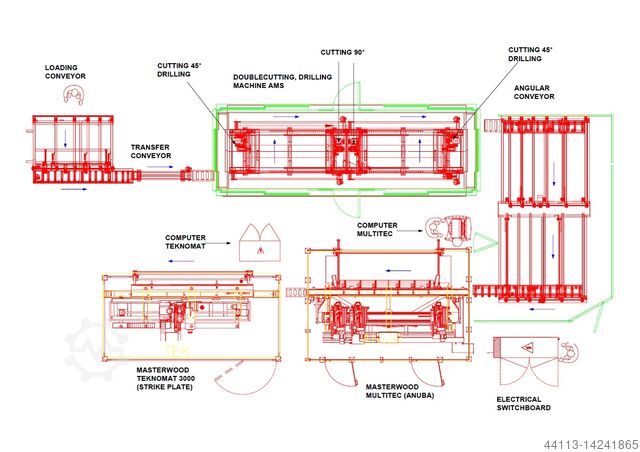 Line for door jambs (frames) - CNC MASTERWOOD + AMS Multitec + Teknomat 3000
