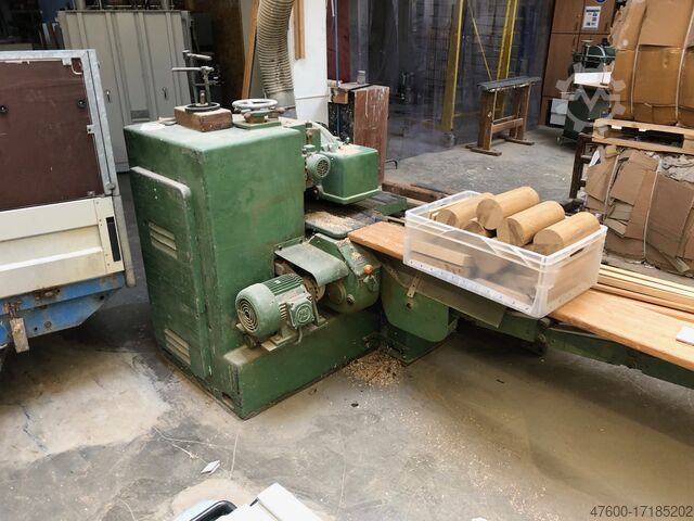 Торцовочная пила с устройством обратной транспортировки Timber Adolf John AB 2 Bauholzkreissäge Säge AB II Besäumsäge Holzssäge 380V