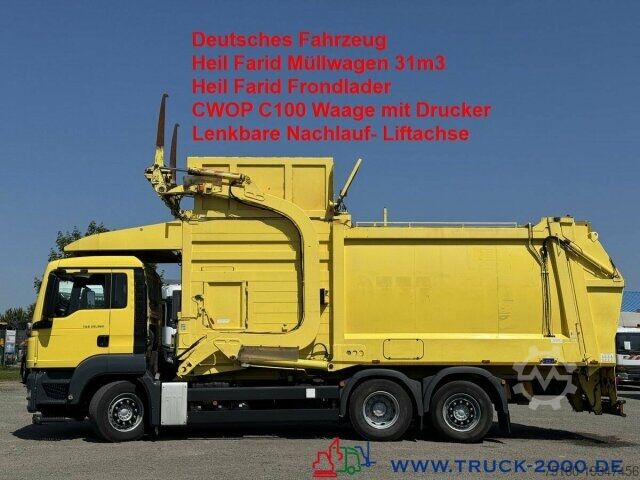 Мусоровоз MAN TGS 26.360 Heil 31m3 Überkopf/ Frontlader Waage