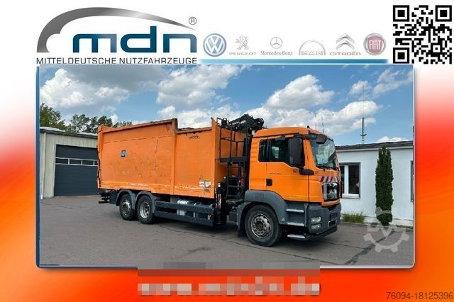 Мусоровоз MAN TGS 26.320 Papierpresse Cargo-Boden KRAN FUNK
