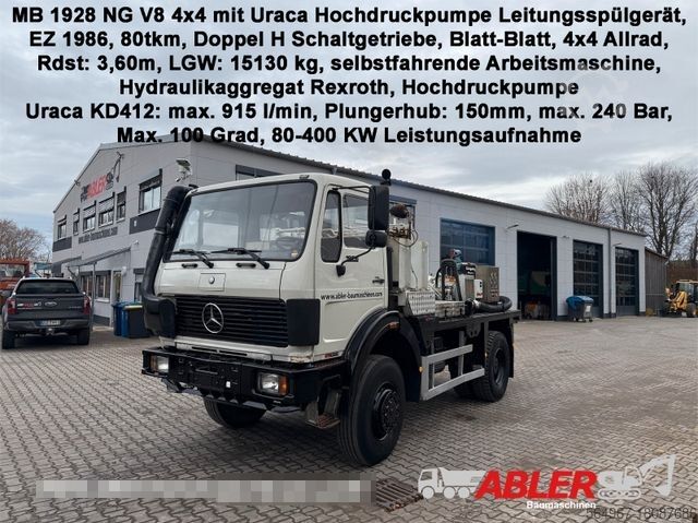 Вакуумная автоцистерна MERCEDES-BENZ 1928 NG 4x4 V8 Hochdruckpumpe Uraca KD412
