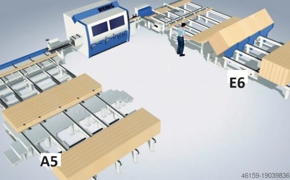 Автоматизация формовочной линии с укладчиком Weinig E6 infeed + A5 outfeed + stacker