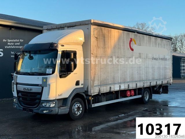 Бортовой грузовик с тентом DAF LF 220 4x2 Pritsche + Plane, Ladebordwand,Edscha