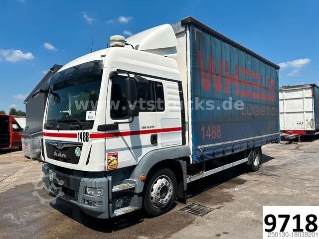 Бортовой грузовик с тентом MAN TGM 18.340 4x2 Blatt-/Luft Pritsche + Plane