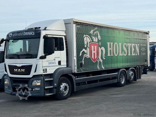 Бортовой грузовик с тентом MAN TGS 26.360 L / LBW / NAVI / LENKACHSE / 22 PAL