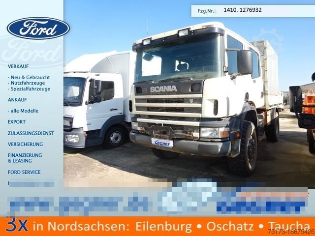 Бортовой грузовик с тентом SCANIA P 114 4x4 DoKa Pritsche Plane-Spriegel AHK SHZ