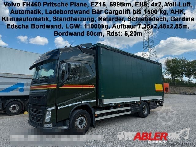 Бортовой грузовик с тентом VOLVO FH460 Pritsche Plane Bordw. Klima Retarder LBW