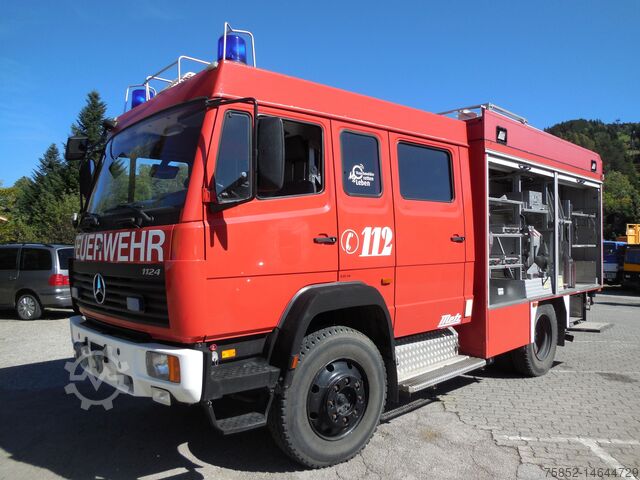 Пожарная служба/служба спасения Mercedes-Benz 1124 AF LF 16 Löschfahrzeug Schlauchhaspel Metz Pumpe Feuerwehr