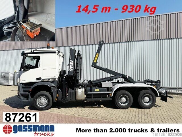 Крюковой мусоровоз Mercedes-Benz Arocs 3351 AK 6x6, Retarder, Navi, Grounder, Kran