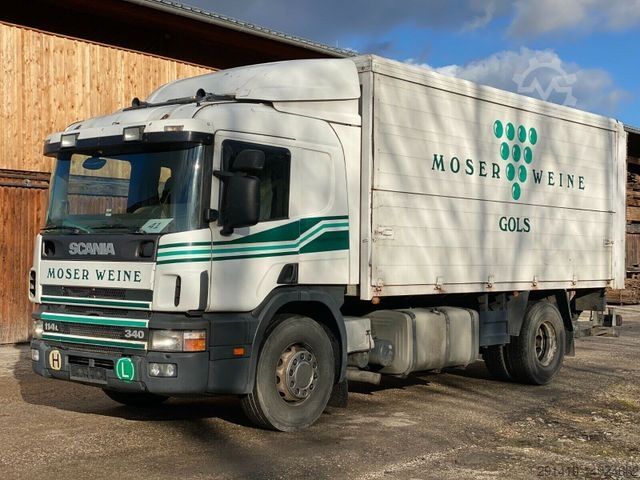 Грузовик для перевозки напитков SCANIA P114LB Getränkekoffer mit Lbw Bj 1999