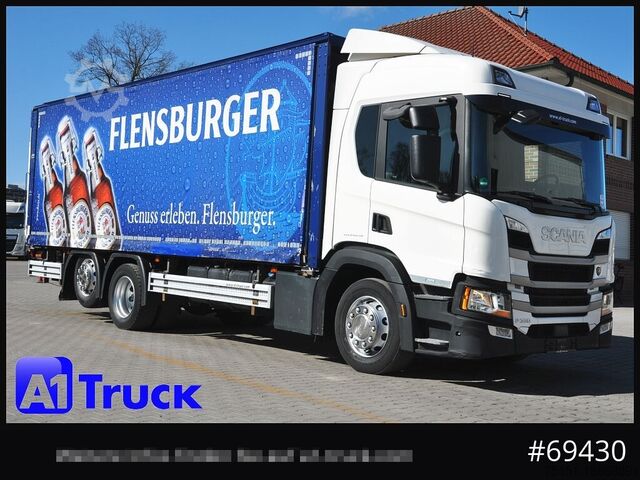 Грузовик для перевозки напитков SCANIA P 320 P 6x2,, Getränke, Lenkachse, LBW: Dhollandia DHLM 30