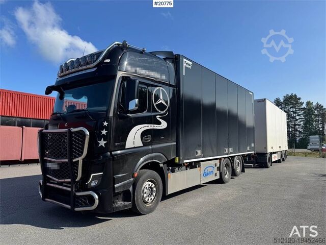 Чемодан Mercedes-Benz Actros 6x2 Box Truck w/ 2013 Limetec Box Trailer.
