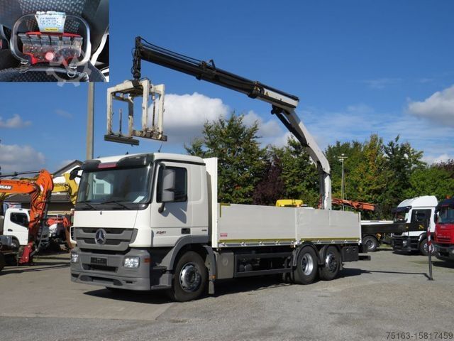 Кран-манипулятор на шасси грузовика MERCEDES-BENZ Actros 2541 L6x2 Pritsche Heckkran Funk