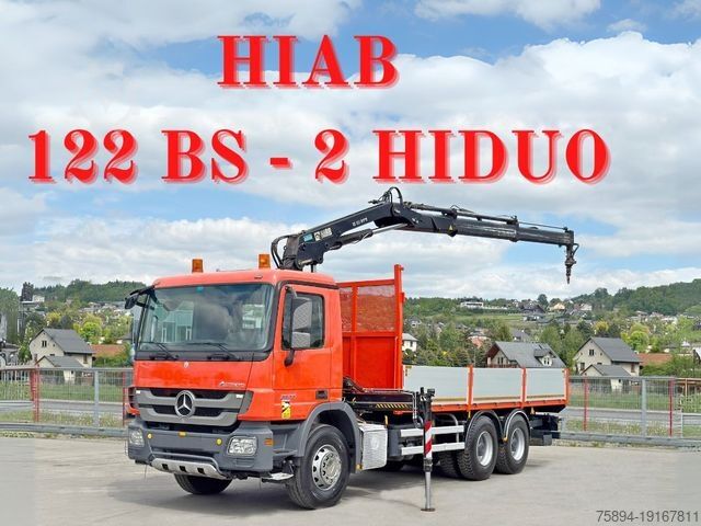 Кран-манипулятор на шасси грузовика MERCEDES-BENZ ACTROS 2636*HIAB 122 BS-2 HIDUO + FUNK/6x4 * TOP