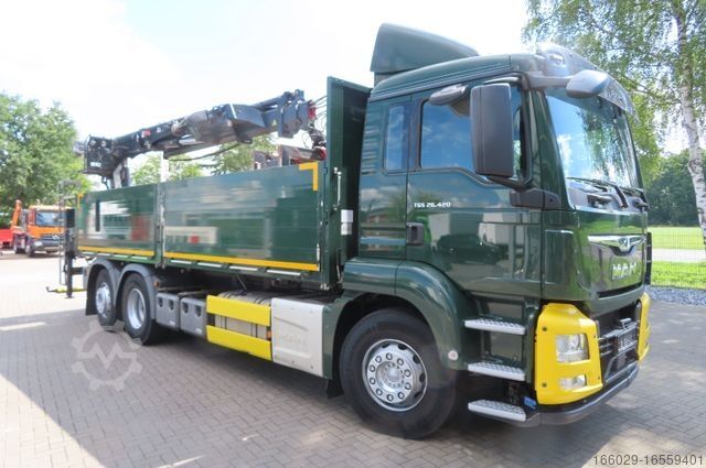 Кран-манипулятор на шасси грузовика MAN TGX 26.500 6x2 - Baustoff - Kran HIAB