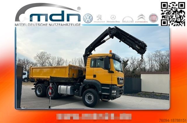 Кран-манипулятор на шасси грузовика MAN TGS 26.540 6x4 3-Seitenkipper KRAN 19m FUNK