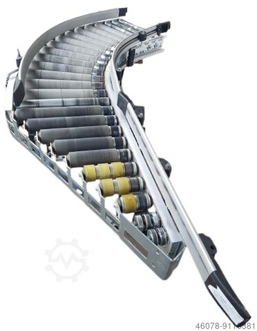 Роликовый кривой конвейер 45° + подающее устройство TGW 480-400-345 IR1050