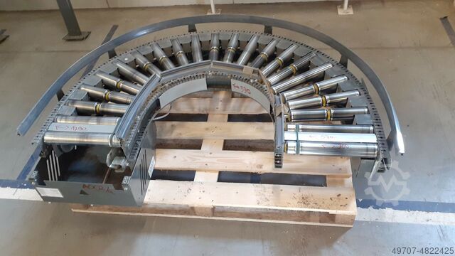 Роликовый кривой конвейер 180° роликовый конвейер Knapp 320mm width