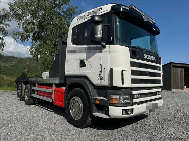 Платформенный трейлер Scania 164G Flatbed truck WATCH VIDEO