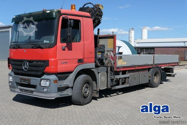 Бортовой грузовик MERCEDES-BENZ 1844 L Actros 4x2, Hiab 144E-3, Funk, Voll-Luft