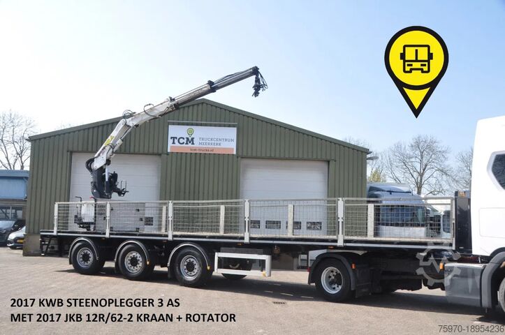 Платформенный трейлер KWB 2017 JKB 12R / 62-2 KRAAN + ROTATOR.