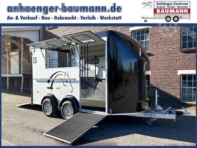 Прицеп для лошадей Cheval Liberte MAXI 3 SCHRÄGSTEHER SCHWARZ 420X207X230CM 3500KG