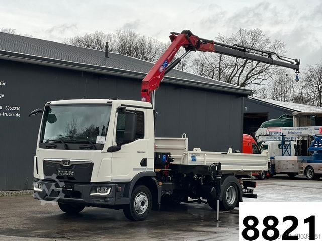 Трёхсторонний самосвальный фургон MAN TGL 8.220 4x2 Meiller + HMF 810K-RC Kran *NEU*