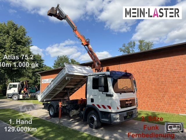 Трёхсторонний самосвальный фургон MAN TGL 8.150 3 S-Kipper Atlas 75 10m -1t.  Funk FB