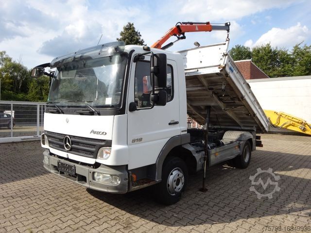 Трёхсторонний самосвальный фургон MERCEDES-BENZ 818 Atego MEILLER 3Skipper + Terex 36.2 Kran 4x2