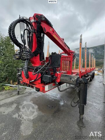 Прицеп Huttner Timber с краном Epsilon грузоподъемностью 17 т/м и удлинителем Huttner Timber trailer w/ 17 t/m Epsilon crane and extensi