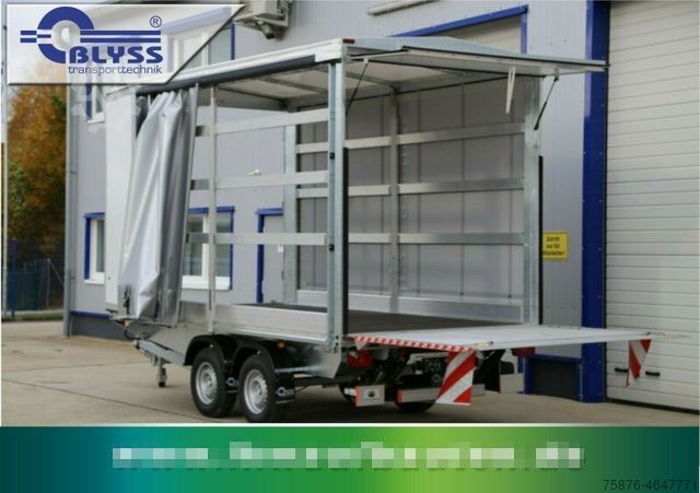 Открытый прицеп с тентом BLYSS Planenanhänger Ladebordwand 410x210x220 3500kg