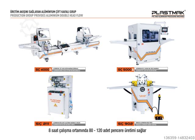 АЛЮМИНИЕВЫЙ КОМПЛЕКТ СТАНКОВ С ДВОЙНОЙ ГОЛОВКОЙ PLASTMAK PVC ALÜMİNYUM İŞLEME ALÜMİNYUM ÇİFT KAFALI MAKİNE SETİ