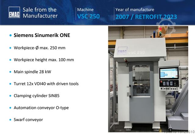 Вертикальный токарный станок EMAG VSC 250
