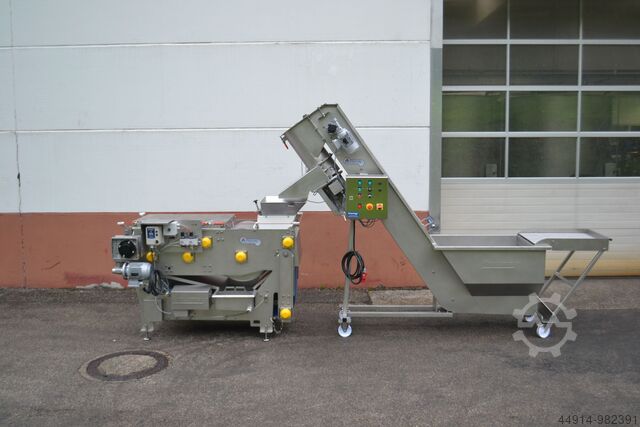 Одноклиновой пресс с моющей и шлифовальной установкой Kreuzmayr KEB 400 and KWEM 1000