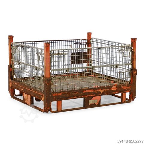 Ящик сетчатый б/у, штабелируемый и складной, 2 клапана на 1 короткой/длинной стороне, Д: Kruizinga 98-3236GB