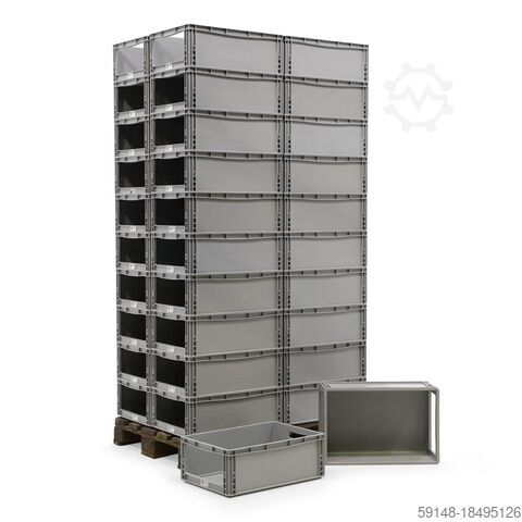 Евроконтейнеры б/у с одной открытой узкой стороной, Д: 600, Ш: 400, В: 220 (мм). 43л, Д: 600, Kruizinga 98-438GB-PAL