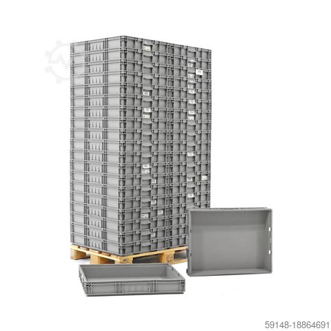 Евроконтейнеры б/у с закрытыми ручками, Д: 800, Ш: 600, В: 120 (мм). 46л, Д: Kruizinga 98-448GB-PAL