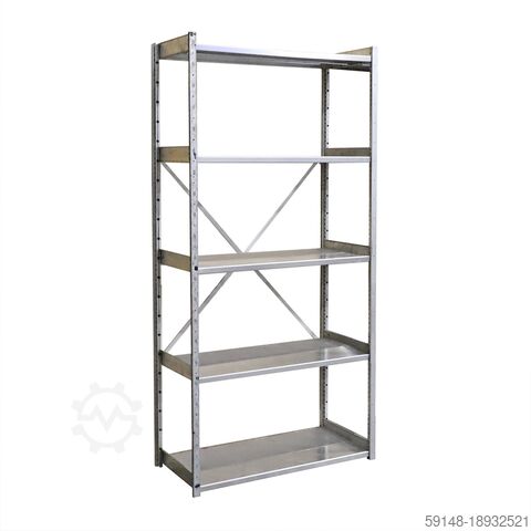 Б/у стеллаж полочный 55 базовая рама, ширина: 1040 мм, глубина: 525 мм, высота: 2500 мм. Kruizinga 98-465GB-S1