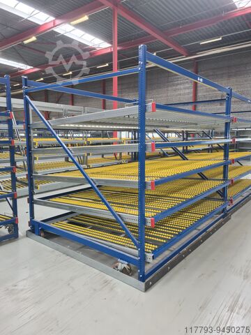 Мобильные стеллажи для живого хранения 2400x2800x2500 Flowrack (Verrijdbaar) Doorrolstelling XL (D2400xB2800xH2500)