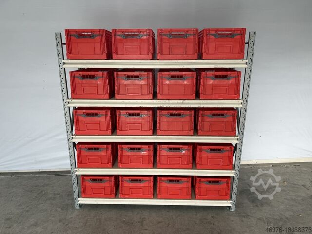 стеллаж для ящиков на высоком складе, журнальная стойка Stow Midirack / Regallänge: 1.910 mm 2.000 x 600 mm / Klappkiste