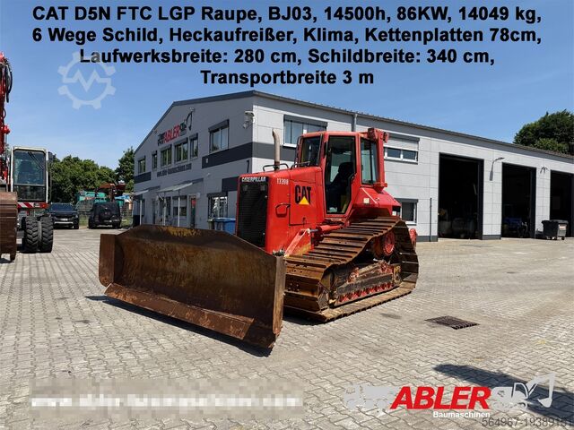 Бульдозер Caterpillar D5N LGP FTC 6 Wege Schild Heckaufreißer
