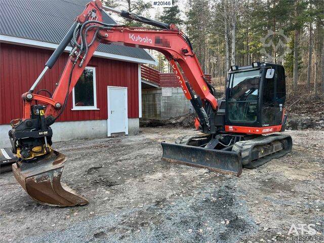 Гусеничный экскаватор Kubota KX080-4 excavator w/ blade, rototilt, sanding buck