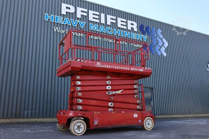 Ножничный подъемник PB LIFT S171-16E Electric, 17.3m Working Height, 400k