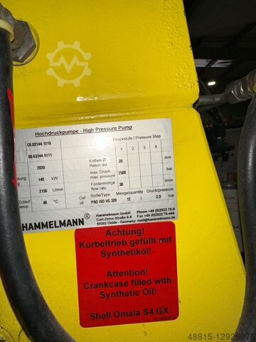 Hammelmann Aquajet 14, HDP, 144 HAMMELMANN WOMA FALCH URACA Aquajet 14, HDP 144