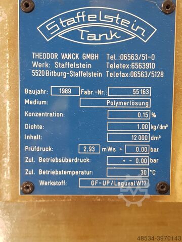 Полимерный резервуар-хранилище Theodor Vanck GmbH 12 m3