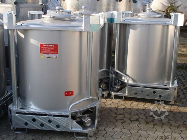 Совершенно новый контейнер из нержавеющей стали объемом 1000 литров, изготовленный из V2A  