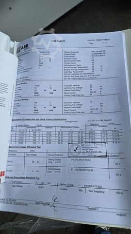 5000кВА, 11/0,708кВ, Dyn5 ABB RESIBLOC 5000 kVA, 11/0.708 kV