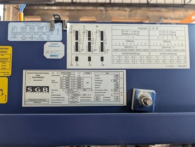 Трансформатор - сухой трансформатор SGB Regensburg DTTHL 630/20