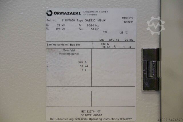 Блок распределительных устройств Ormazabal GAE630 1M5-9